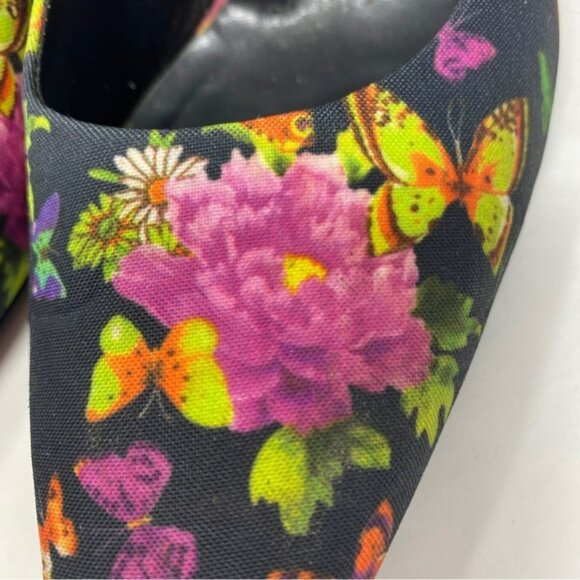 BCBGirls Floral Butterfly Spike Heels Size 8 Pointed Toe Barbiecore - Picture 4 of 9